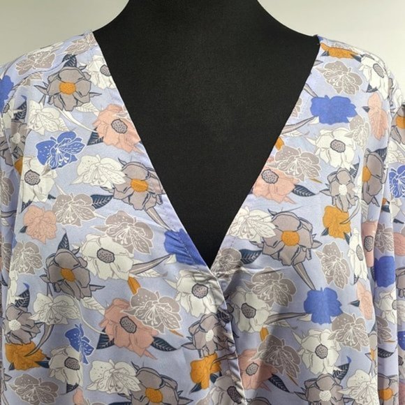 mellowday floral shirt blouse high low tunic stretch waist sz 2X plus size NWT - Picture 6 of 8